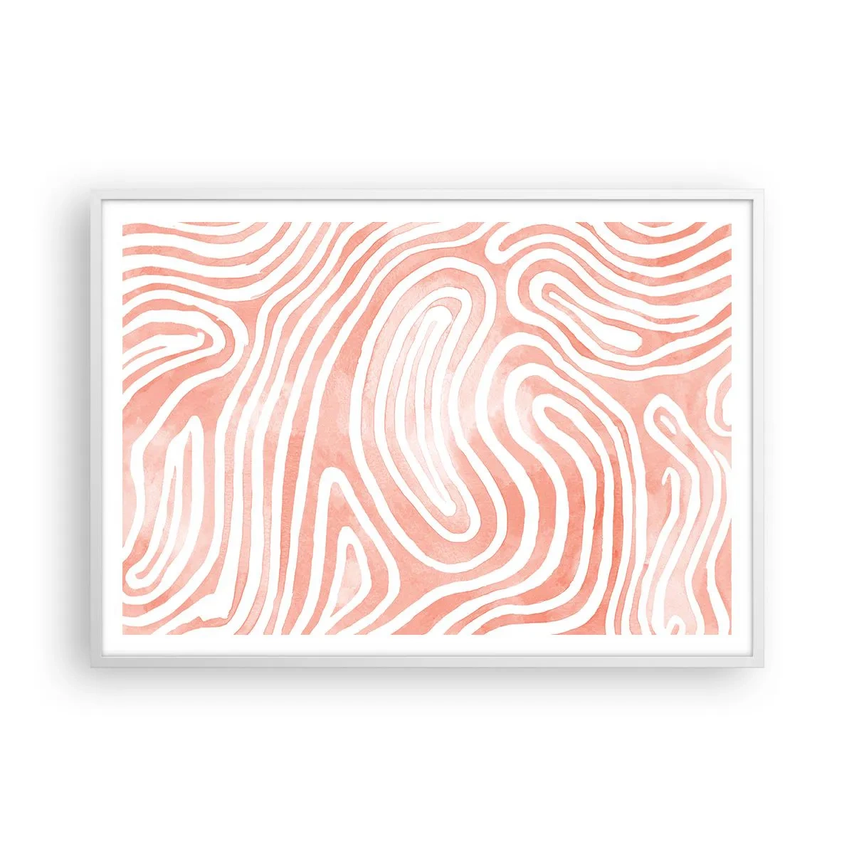 Poster in cornice bianca - Nel labirinto di corallo - 100x70 cm