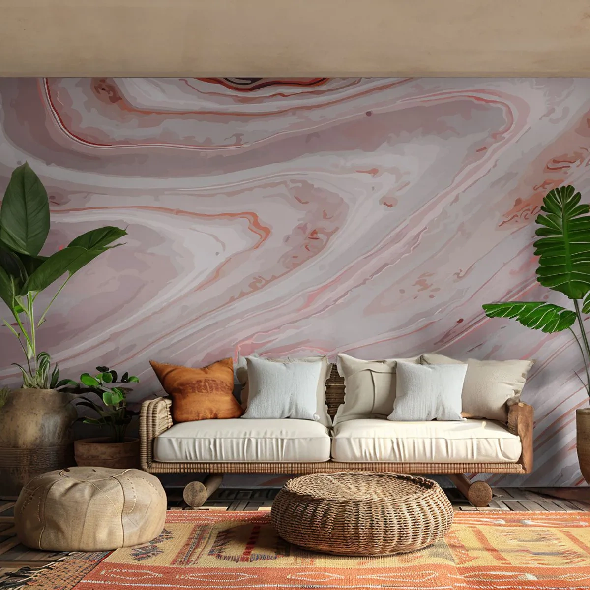 Fotomurali Standard Eco - Rosa liquido - Astrazione, Pezzo, Modello moderno - 250x175 cm