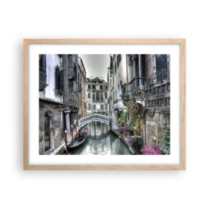 Poster in cornice rovere chiaro - Da secoli in silenziosa riflessione - 50x40 cm
