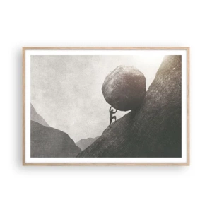 Poster in cornice rovere chiaro - Credo contro ogni speranza - 100x70 cm