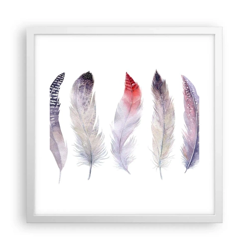 Poster in cornice bianca - Delicate come una nebbia multicolore - 40x40 cm