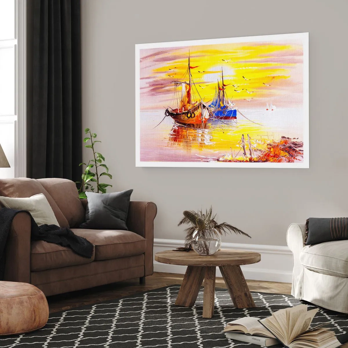 Poster - Meritato riposo nel porto - 70x50 cm