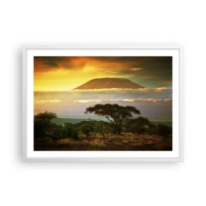 Poster in cornice bianca - Il sogno del viaggiatore - 70x50 cm