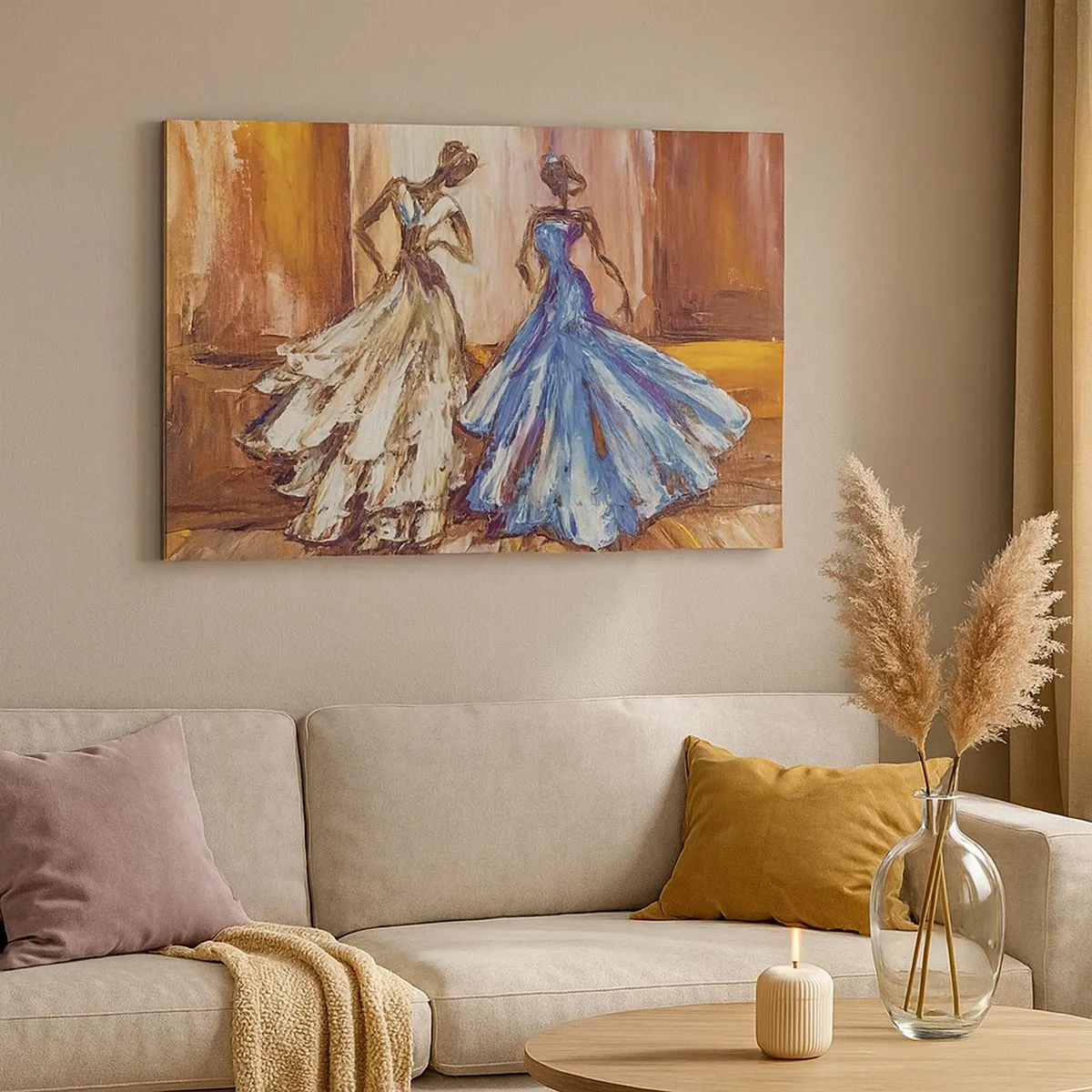 Quadro su tela - Stampe su Tela - Personaggi in abiti da sera in stile artistico - 70x50cm - Duetto armonioso - Decorazione murale moderna per soggiorno e camera da letto ARTTOR