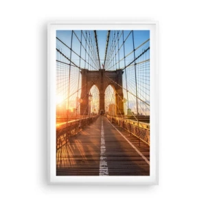 Poster in cornice bianca - Sul ponte d'oro - 61x91 cm