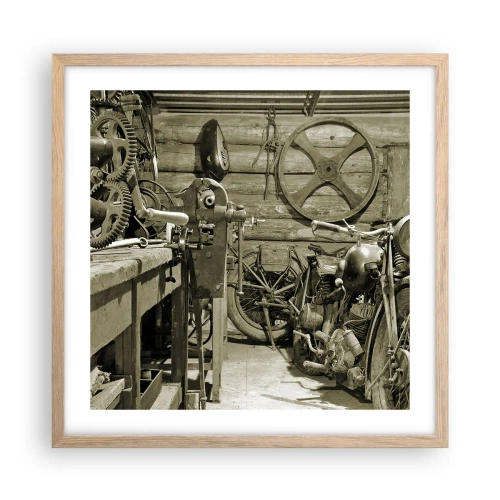 Poster in cornice rovere chiaro - Nel capanno di zio Alfredo - 50x50 cm