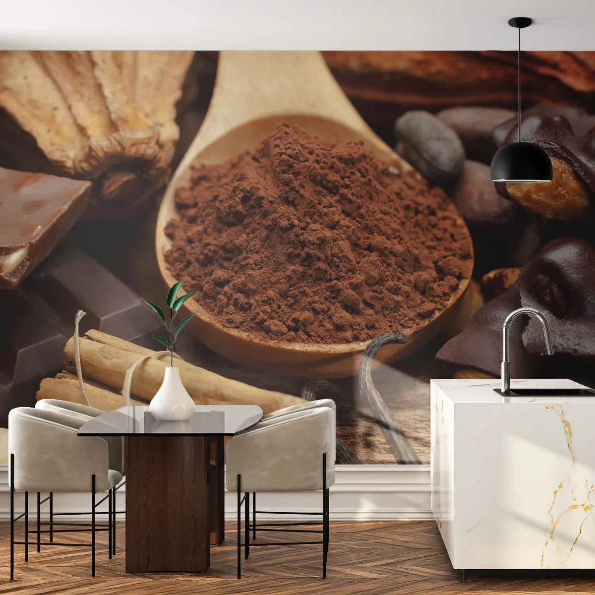 Fotomurali Premium Sand - Ideale per i momenti di tristezza - Gastronomia, Cioccolato, Caffè - 400x280 cm