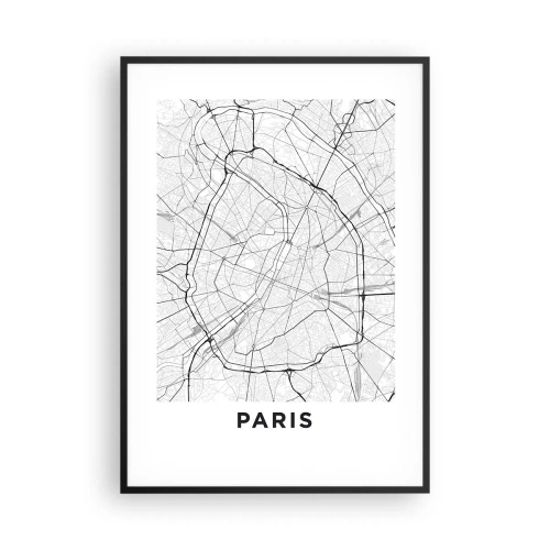 Poster in cornice nera - Il fiore di Parigi - 70x100 cm