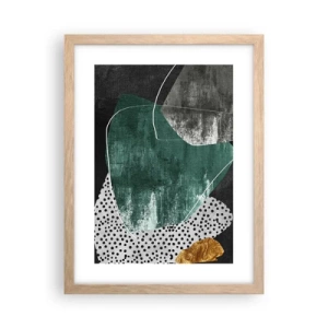 Poster in cornice rovere chiaro - Astrazione colorata con petalo d'oro - 30x40 cm