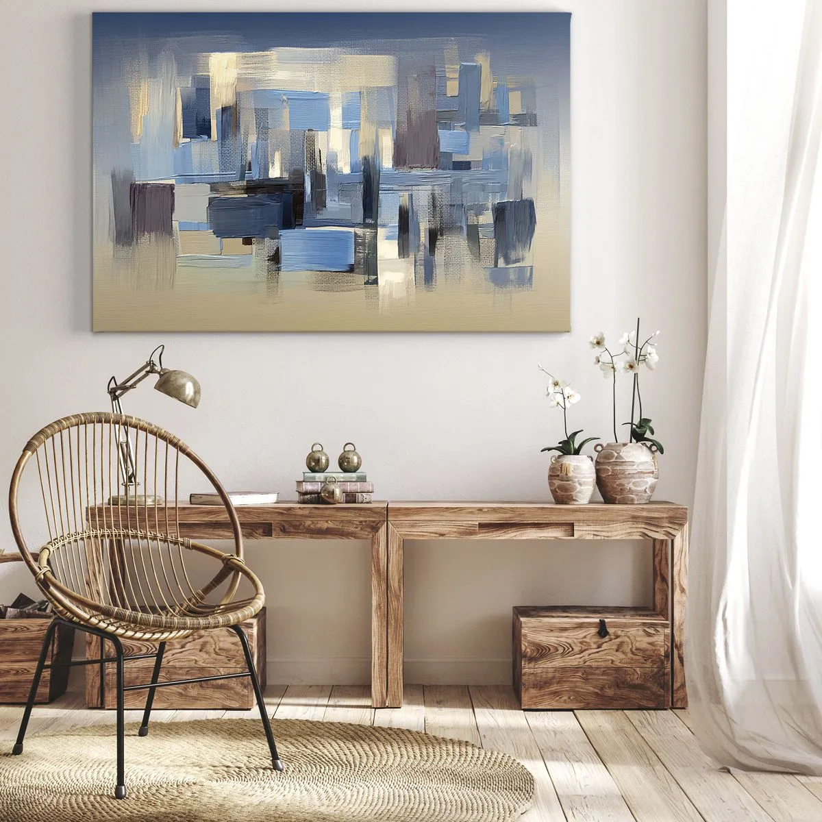 Quadro su tela - Stampe su Tela - Struttura blu - 70x50 cm
