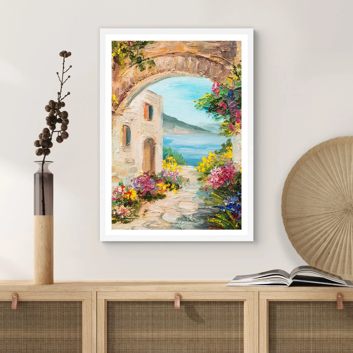 Poster in cornice bianca - La bellezza della provincia costiera - 70x100 cm