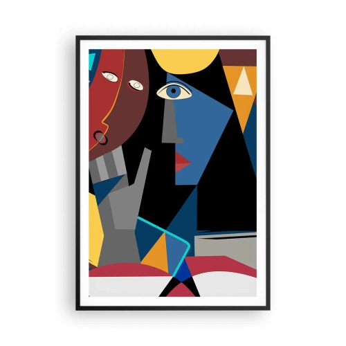 Poster in cornice nera - Dialogo di cubisti - 70x100 cm