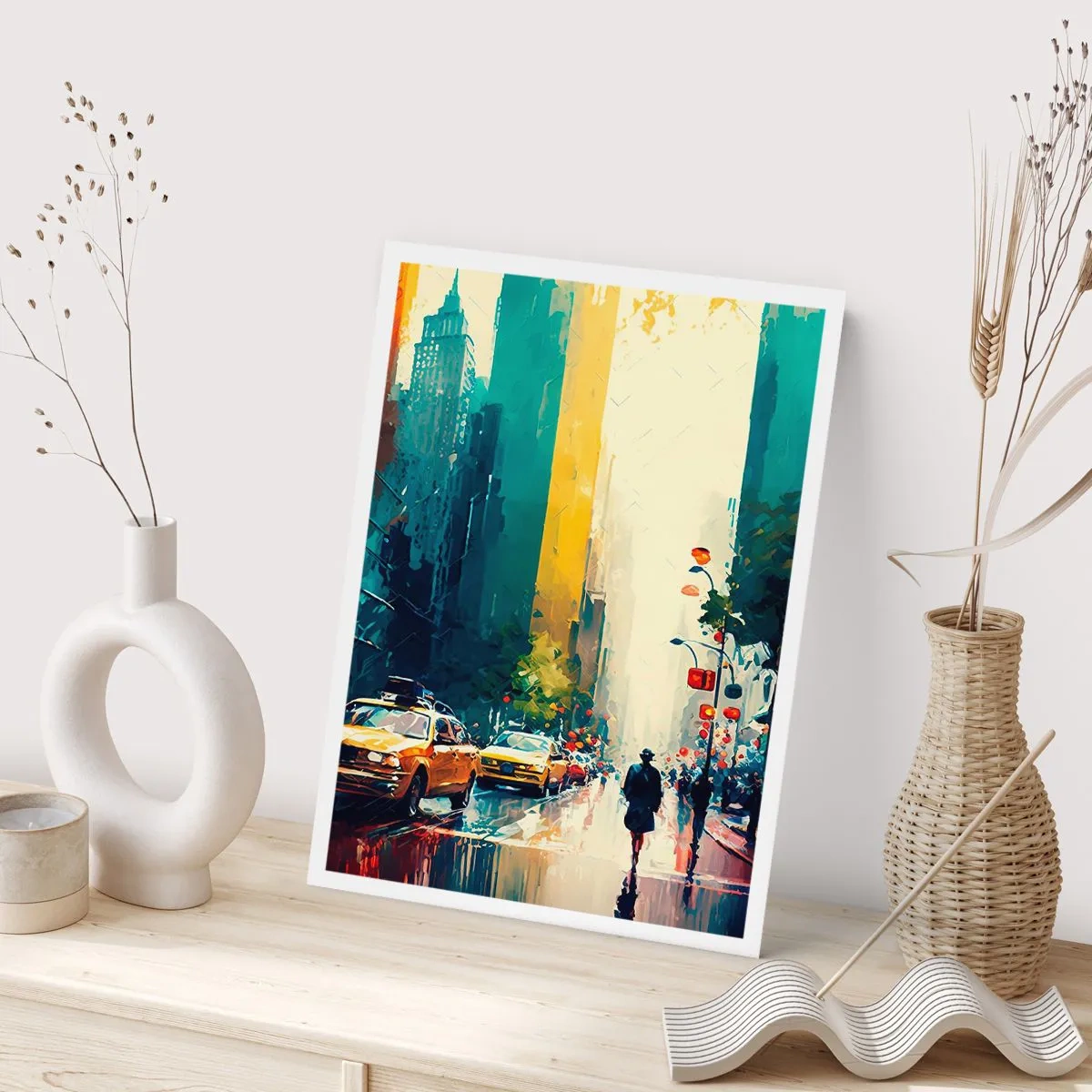 Poster - New York: qui anche la pioggia è colorata - 40x50 cm