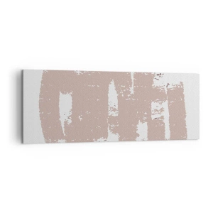 Quadro su tela - Stampe su Tela - Forme rosa tenui su uno sfondo chiaro - 140x50cm - Astrazione in un rosa mite - Decorazione murale moderna per soggiorno e camera da letto ARTTOR