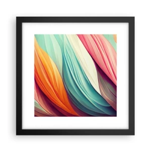 Poster in cornice nera - Intreccio arcobaleno - 30x30 cm