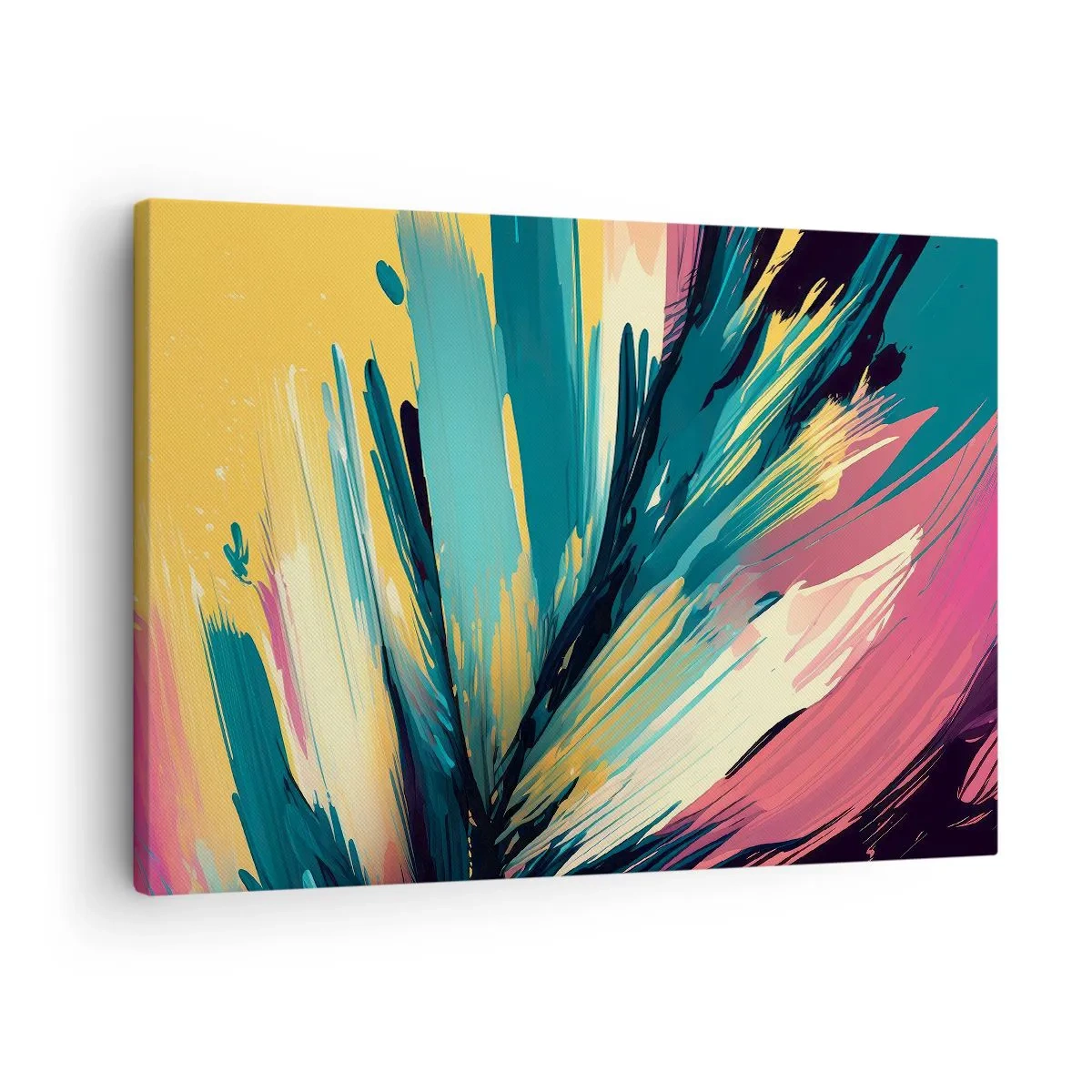 Quadro su tela - Stampe su Tela - Una composizione astratta dai colori intensi e contrastanti. - 70x50cm - Composizione: esplosione di gioia - Decorazione murale moderna per soggiorno e camera da letto ARTTOR
