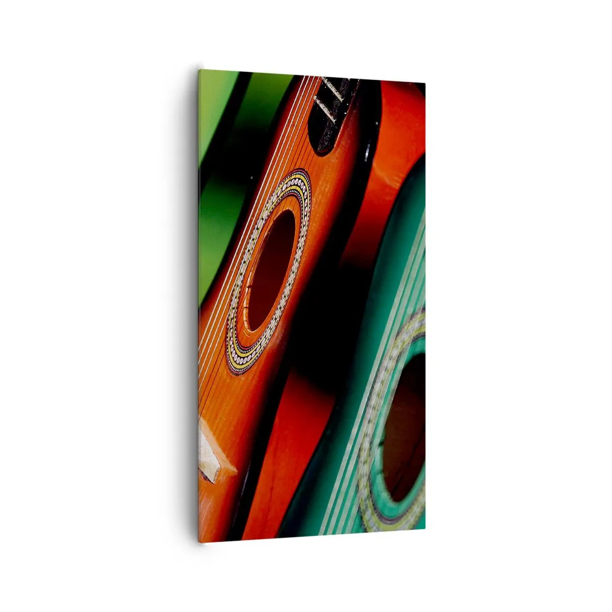 Quadro su tela - Stampe su Tela - La chitarra ha molti colori - 65x120 cm