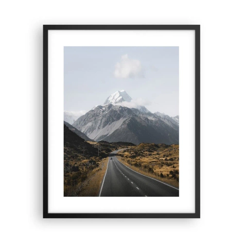 Poster in cornice nera - Via verso il cuore dei monti - 40x50 cm