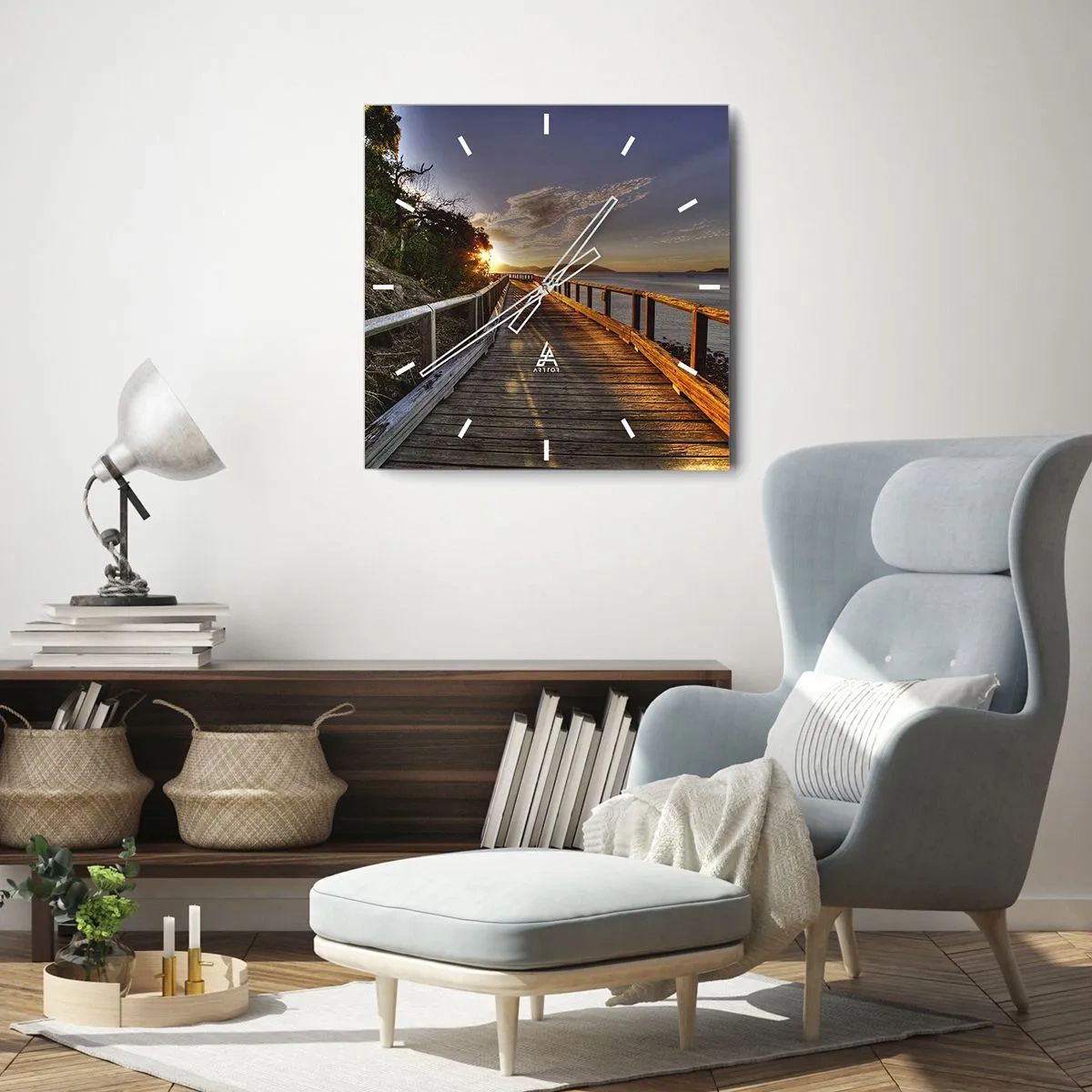 Orologio da parete - Orologio in Vetro - Incamminarsi sempre verso il sole - 40x40 cm