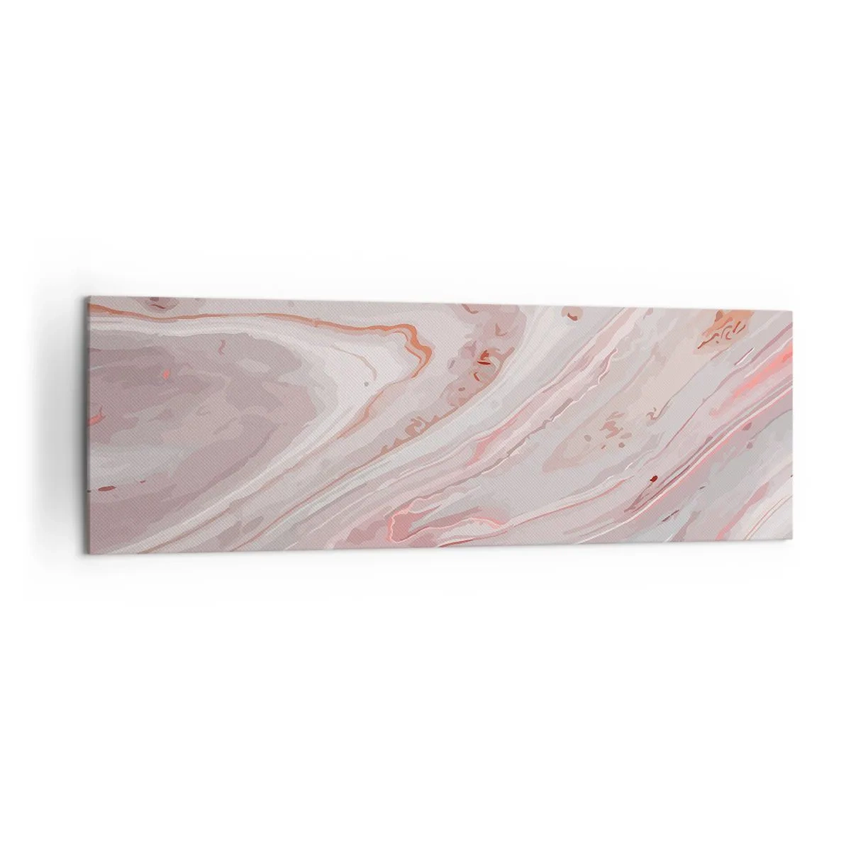 Quadro su tela - Stampe su Tela - Onde astratte in delicate tonalità di rosa e beige - 160x50cm - Rosa liquido - Decorazione murale moderna per soggiorno e camera da letto ARTTOR