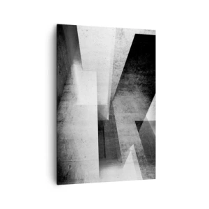 Quadro su tela - Stampe su Tela - Forme geometriche in una composizione monocromatica - 70x100cm - La struttura dello spazio - Decorazione murale moderna per soggiorno e camera da letto ARTTOR