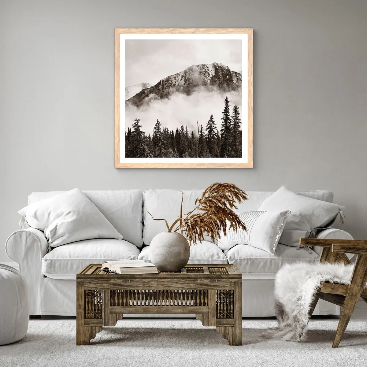 Poster in cornice rovere chiaro - Il sovrano di granito - 60x60 cm