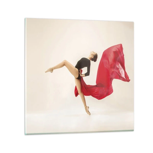 Quadro su vetro - Rosso e nero - 50x50 cm