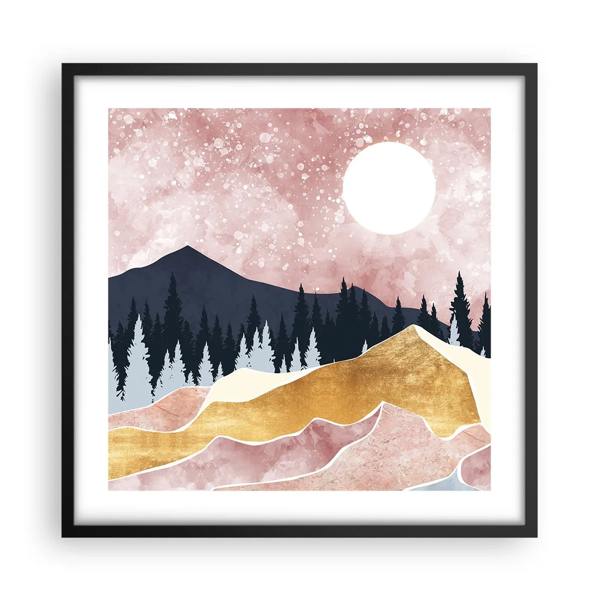 Poster in cornice nera - Guardiano notturno - 50x50 cm