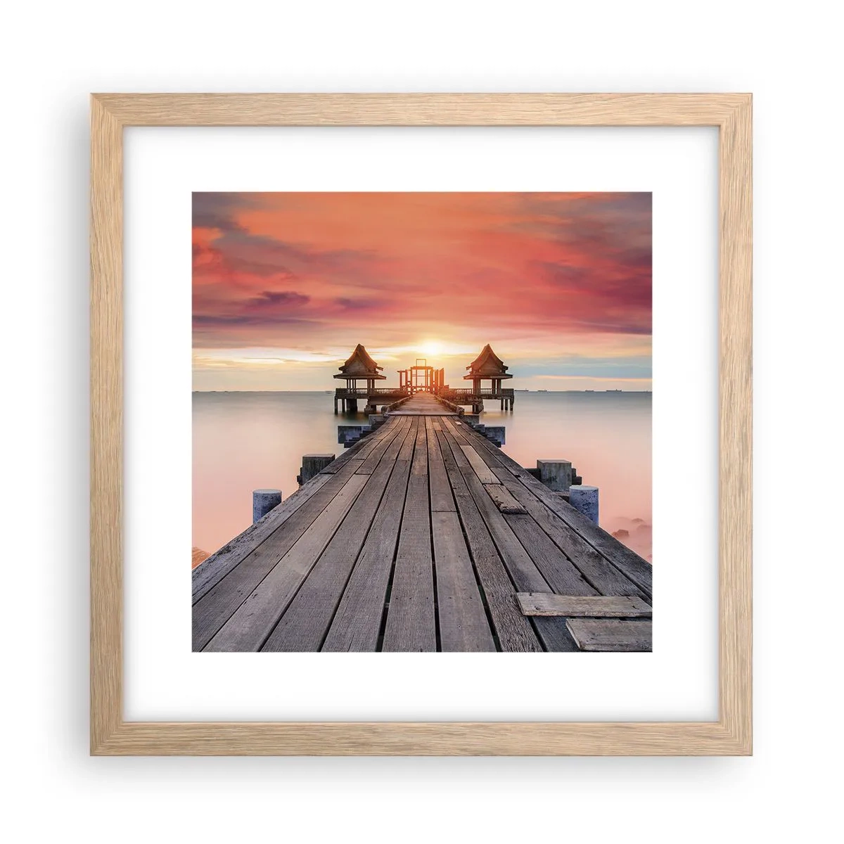 Poster in cornice rovere chiaro - Tramonto d'oriente - 30x30 cm
