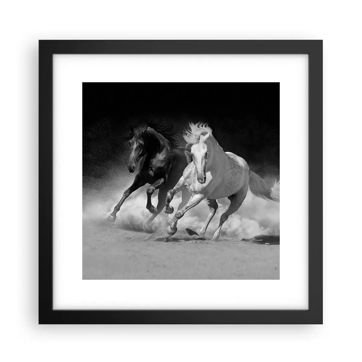 Poster in cornice nera - Il galoppo della libertà - 30x30 cm