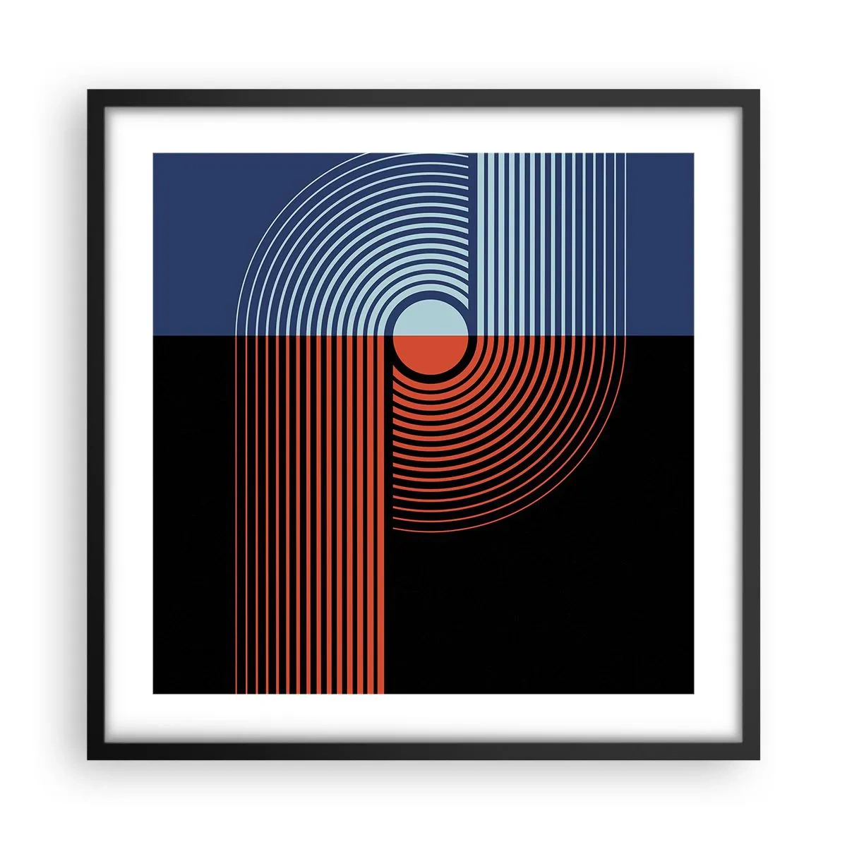 Poster in cornice nera - Nell'abbraccio geometrico - 50x50 cm
