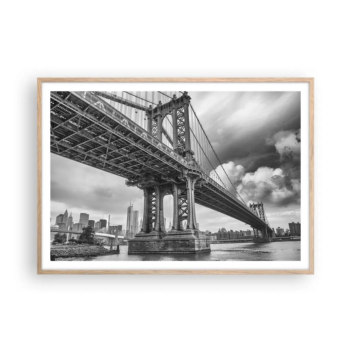 Poster in cornice rovere chiaro - Verso il cuore della città - 100x70 cm