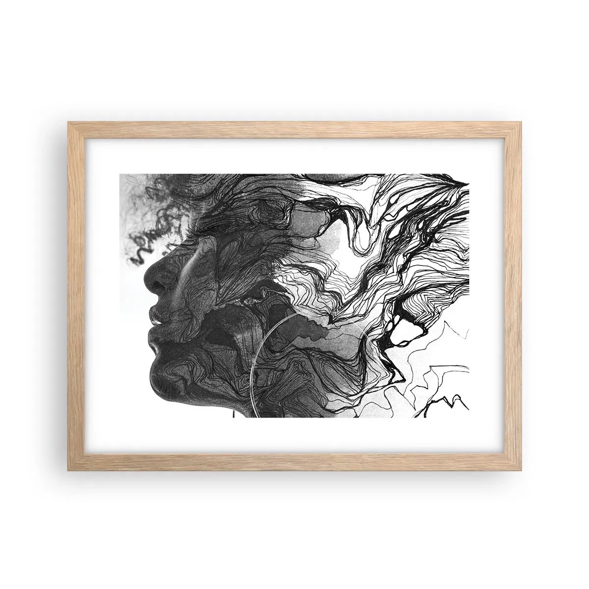 Poster in cornice rovere chiaro - Aggrovigliata nei sogni - 40x30 cm