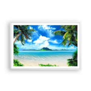 Poster in cornice bianca - L'azzurro dei tropici - 91x61 cm