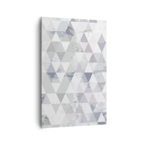 Quadro su tela - Stampe su Tela - Motivo geometrico a triangolo in tonalità pastello - 80x120cm - Al ritmo di tre - Decorazione murale moderna per soggiorno e camera da letto ARTTOR
