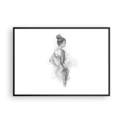 Poster in cornice nera - Schizzo ad acquerello di una silhouette femminile - 100x70cm - Bella come un quadro - Decorazione murale moderna per soggiorno e camera da letto ARTTOR