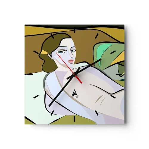 Orologio da parete - Orologio in Vetro - Ritratto intimo - 40x40 cm