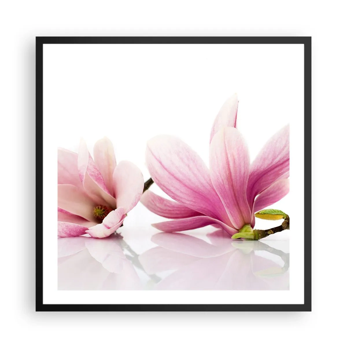 Poster in cornice nera - Delicati come un soffio di primavera - 60x60 cm