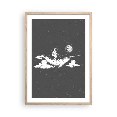 Poster in cornice rovere chiaro - Il cavaliere dello spazio - 50x70 cm