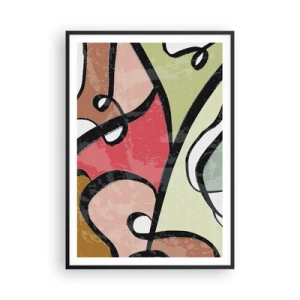 Poster in cornice nera - Piroette tra i colori - 70x100 cm