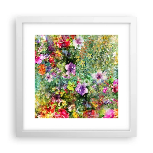 Poster in cornice bianca - Perdersi nei fiori - 30x30 cm