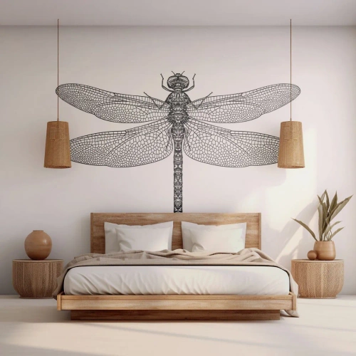 Fotomurali Premium Canvas - La precisione della natura - Libellula, Insetto, Minimalista - 200x140 cm
