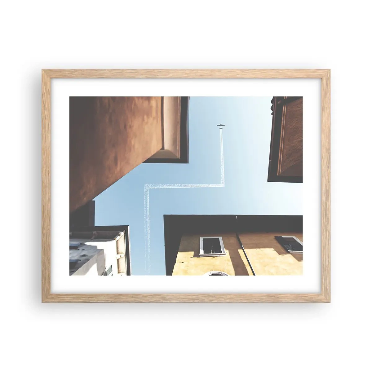 Poster in cornice rovere chiaro - Sopra il labirinto urbano - 50x40 cm