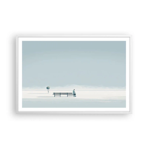 Poster in cornice bianca - Si, aspetto. - 91x61 cm