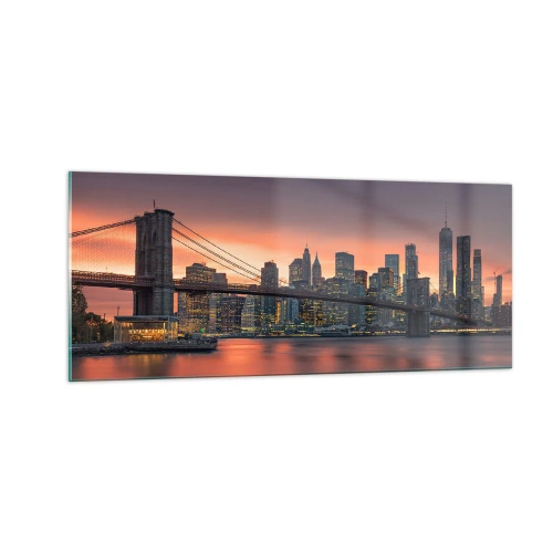 Quadro su vetro - Immersa nel silenzio lilla - 100x40 cm