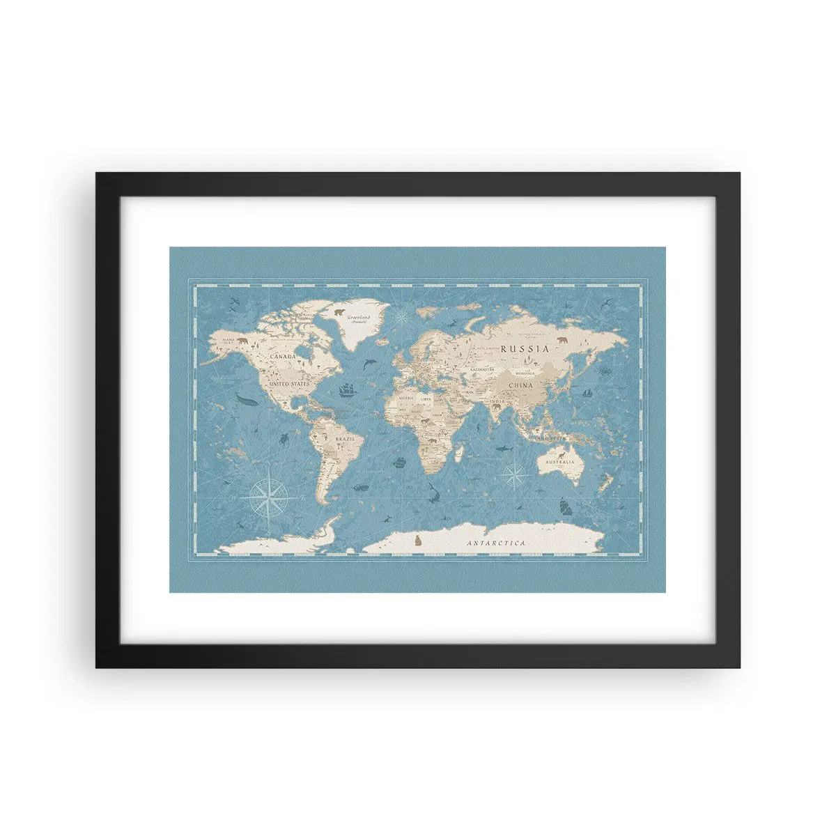 Poster in cornice nera - Il mondo a portata di mano - 40x30 cm