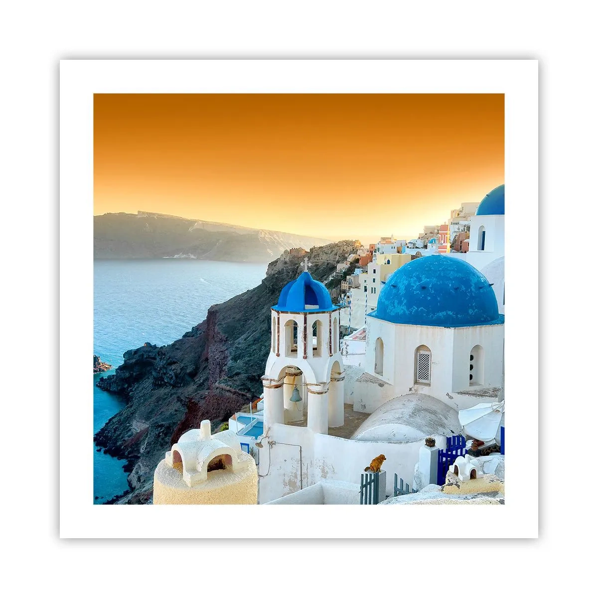 Poster - Santorini: aggrappate alle rocce - 50x50 cm