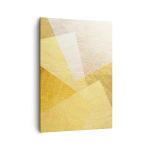 Quadro su tela - Stampe su Tela - Forme geometriche in tonalità oro e chiare - 50x70cm - La pace della geometria - Decorazione murale moderna per soggiorno e camera da letto ARTTOR