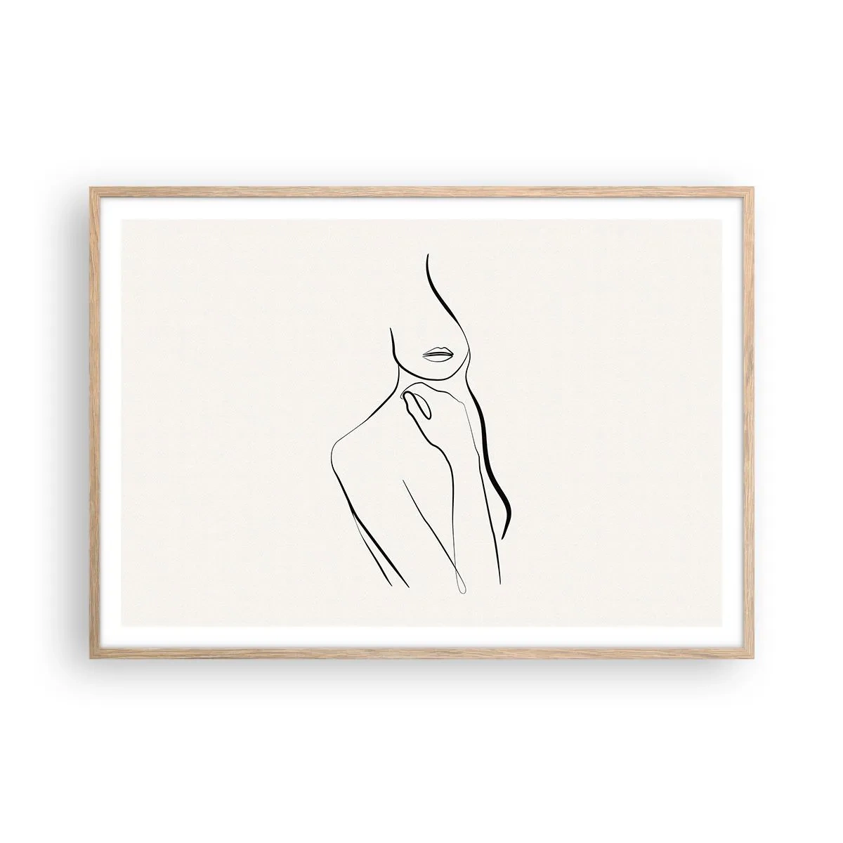 Poster in cornice rovere chiaro - Onda di malinconia - 100x70 cm