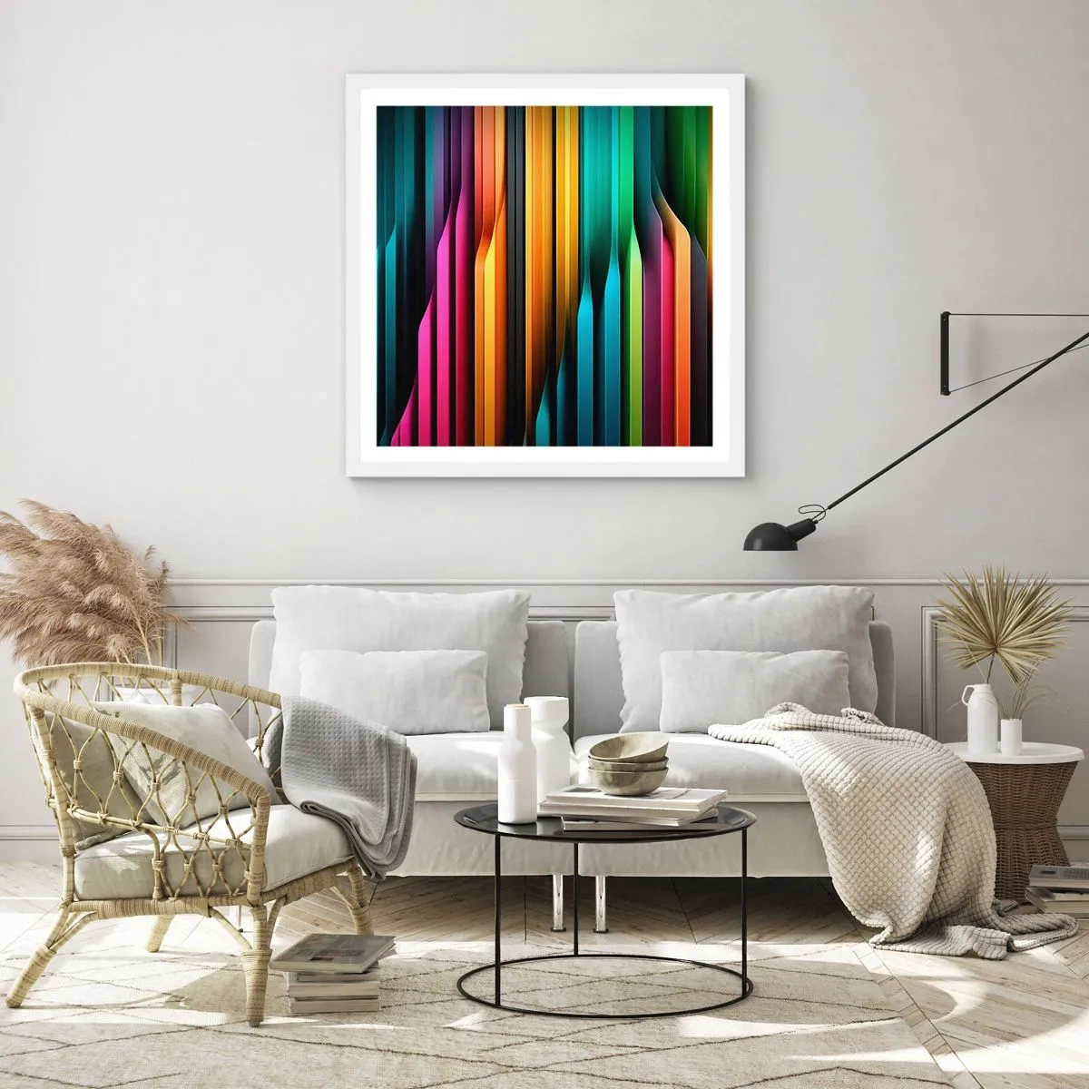 Poster in cornice bianca - Organi di luce - 40x40 cm